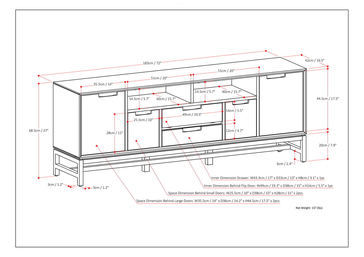 Banting - Wide TV Stand - Walnut Brown