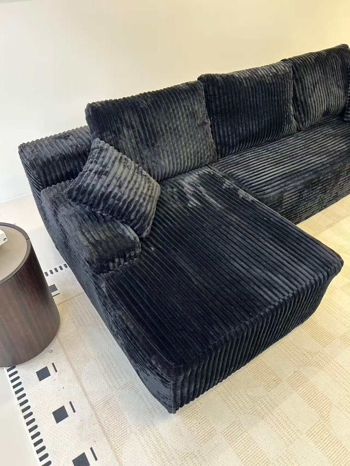 New 96" Frameless Boneless Soft Sofa, Cloud Sectional Couch with L-Shaped Chaise