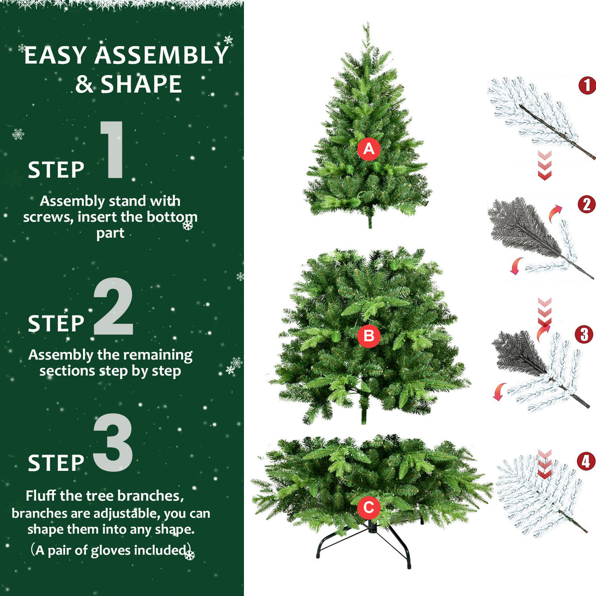 5ft Pre-Lit Christmas Tree with 250 Warm Lights