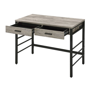 Light Weathered Writing Desk with Storage Drawers and USB Ports - Light Weathered Oak