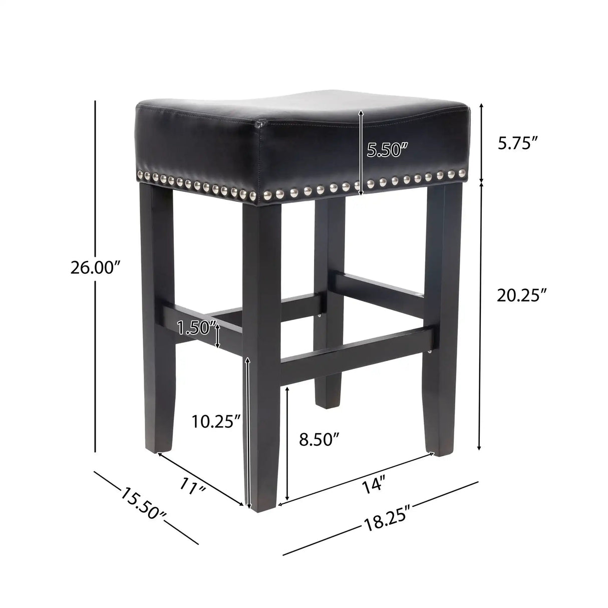 Soltique - Backless Dining Counter Stool With Nailhead Trim (Set of 2) - Best Buy Furniture