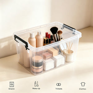 4 Pack 90 QT Plastic Storage Bins with Lids,Clear Stackable Bins with Secure Latches and Handles Heavy-Duty Storage Containers For Home Office and Garage Organization