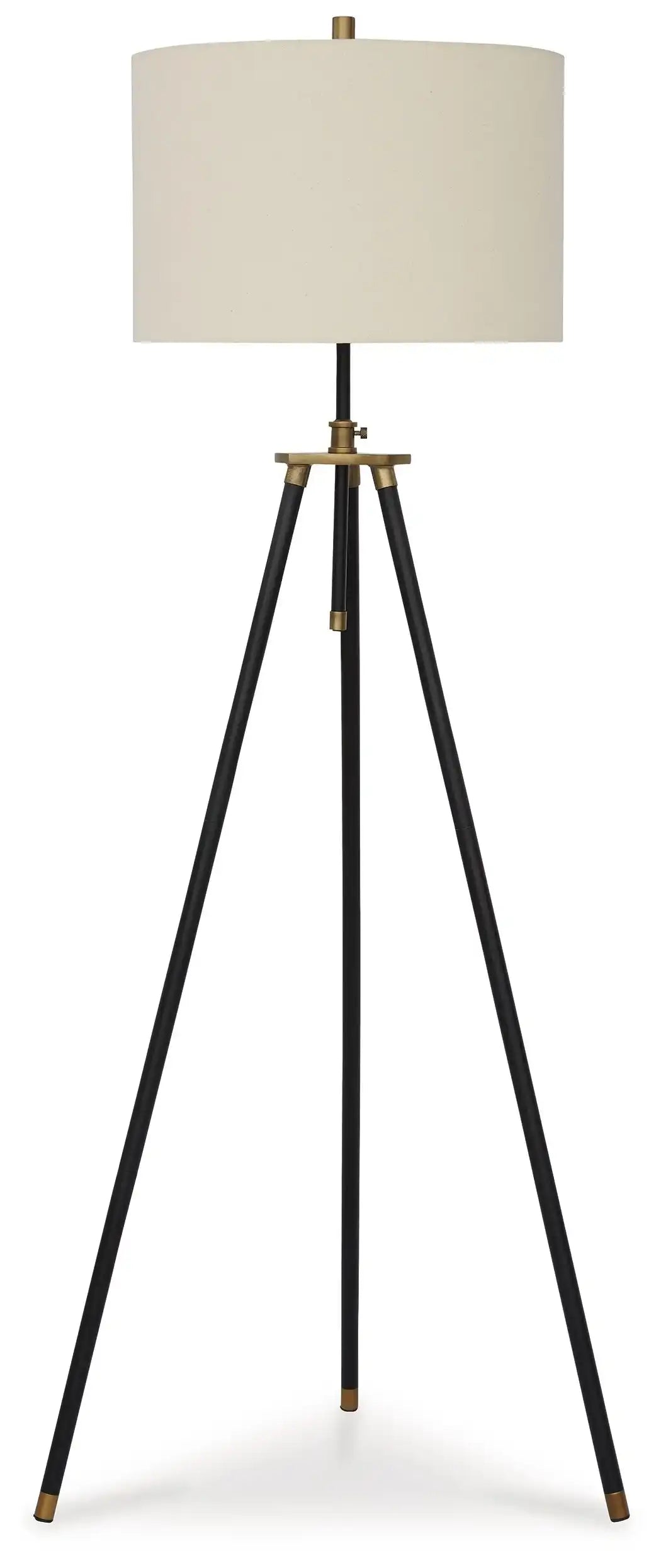 Cashner - Metal Floor Lamp - Black / Gold Finish - Best Buy Furniture