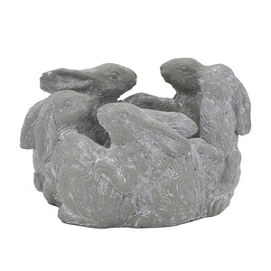 5 Bunny Cement Planter with Playful Bunny Design - Cement