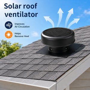 12" Flush Mount Round Solar Roof Vent Fan, 30W Dual Power