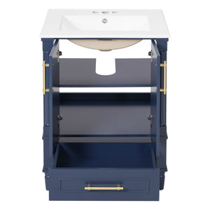Bathroom Vanity With Ornate French Cylinder Legs, Soft Close Drawer