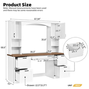 ON-Trend Farmhouse Arched Computer Desk with Hutch