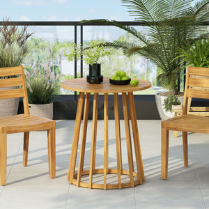 Outdoor Round Top Dining Table, Round Bistro Table - Teak - Best Buy Furniture