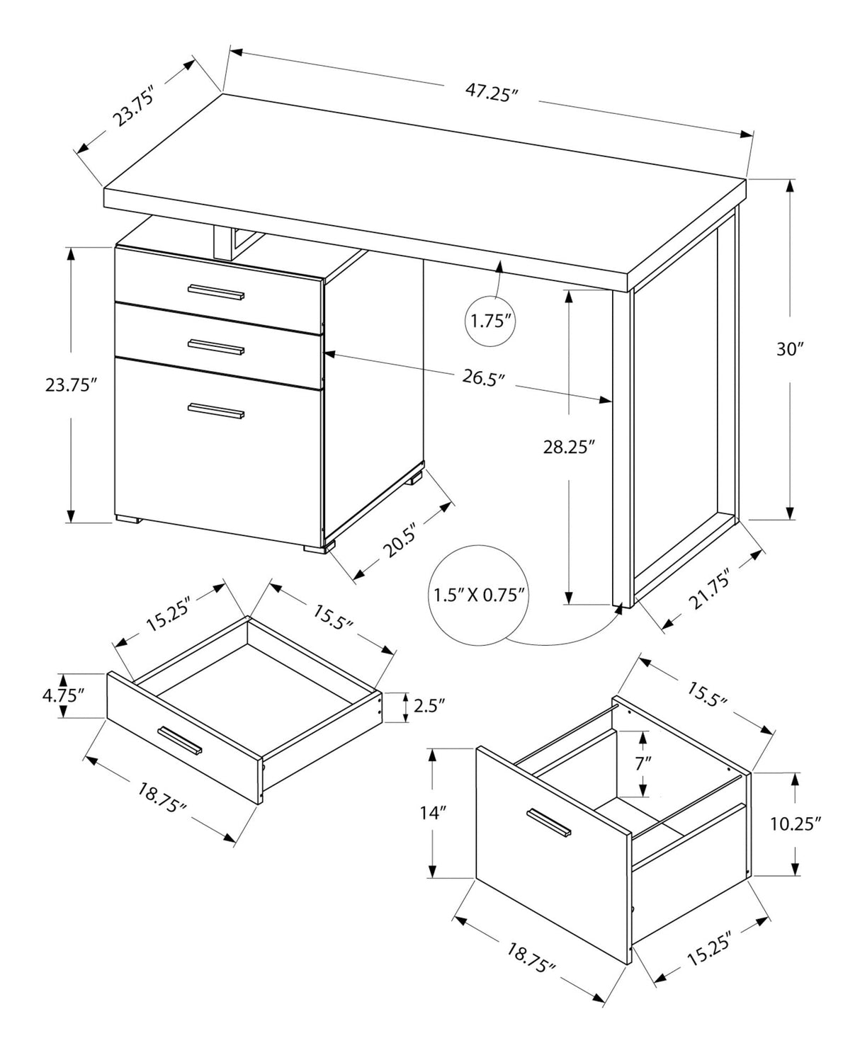 Computer Desk For Home Office, Left, Right Set - Up, Ample Storage Drawers - Best Buy Furniture