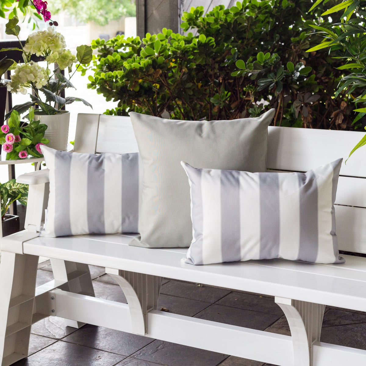Horizon Stripe Pillow 14" x 20" - Outdoor & Indoor Set of 2