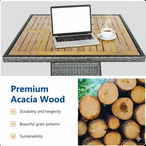 All-Weather Square Rattan Patio Dining Table