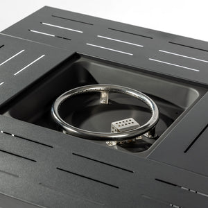 Propane Gas Fire Pit Table, 50000 Btu, Rectangular For Outside - Black