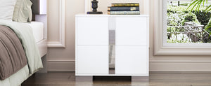 Elegant Nightstand with Metal Foot