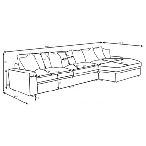 Cassidy - Upholstered Sectional Sofa With Reversible Cushions