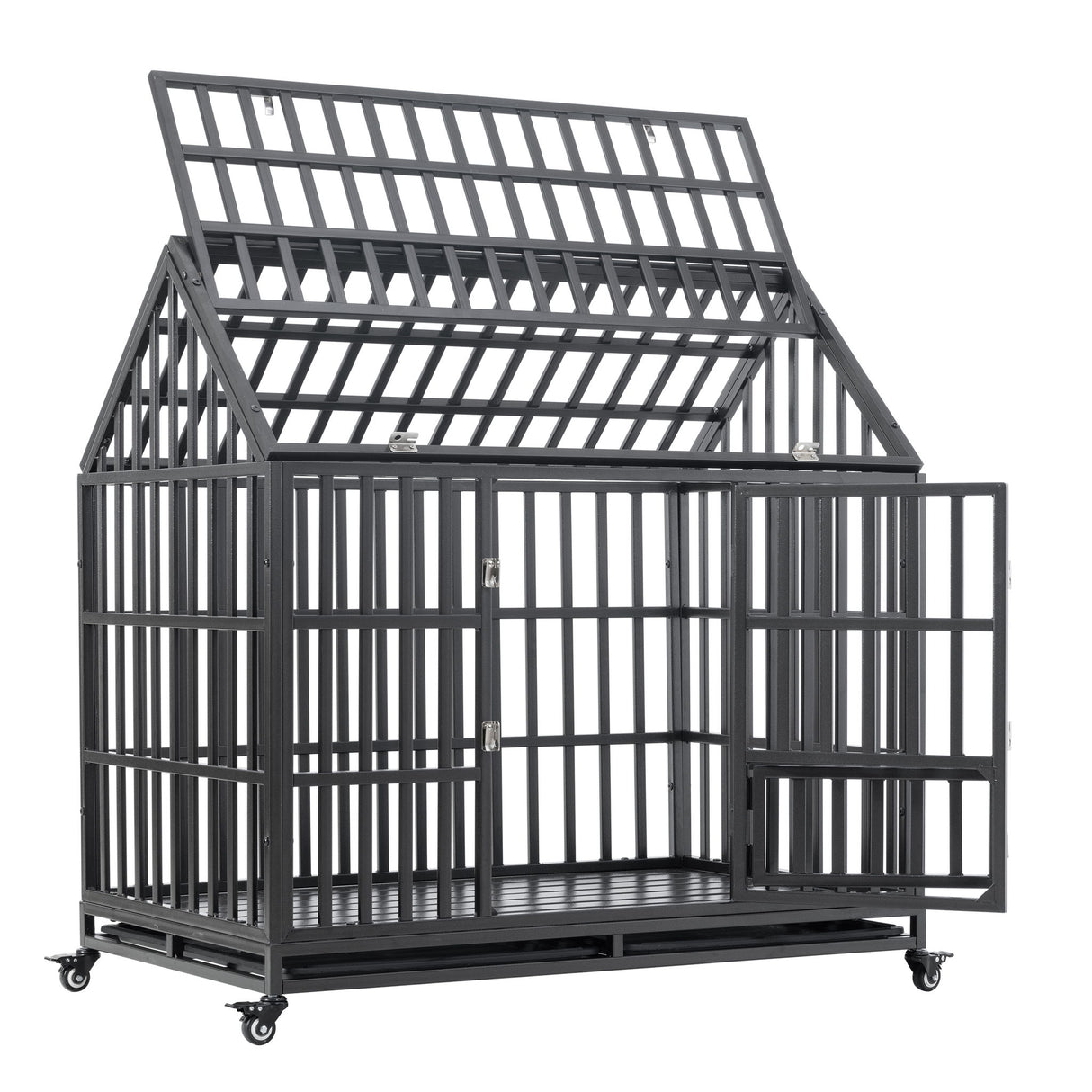 Heavy Duty Dog Crate Lockable Wheels