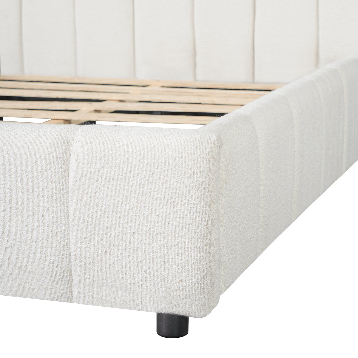 Queen Size Upholstered Bed Frame with Thick Fabric