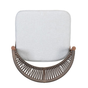 Outdoor Bar Height Metal Frame Counter Stools With Scallop Shaped Backrest & Water Resistant Cushions
