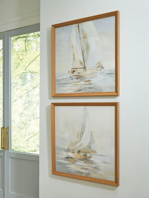 Winbrook - Wall Art Set (Set of 2) - Gray / Tan / Gold Finish - Best Buy Furniture
