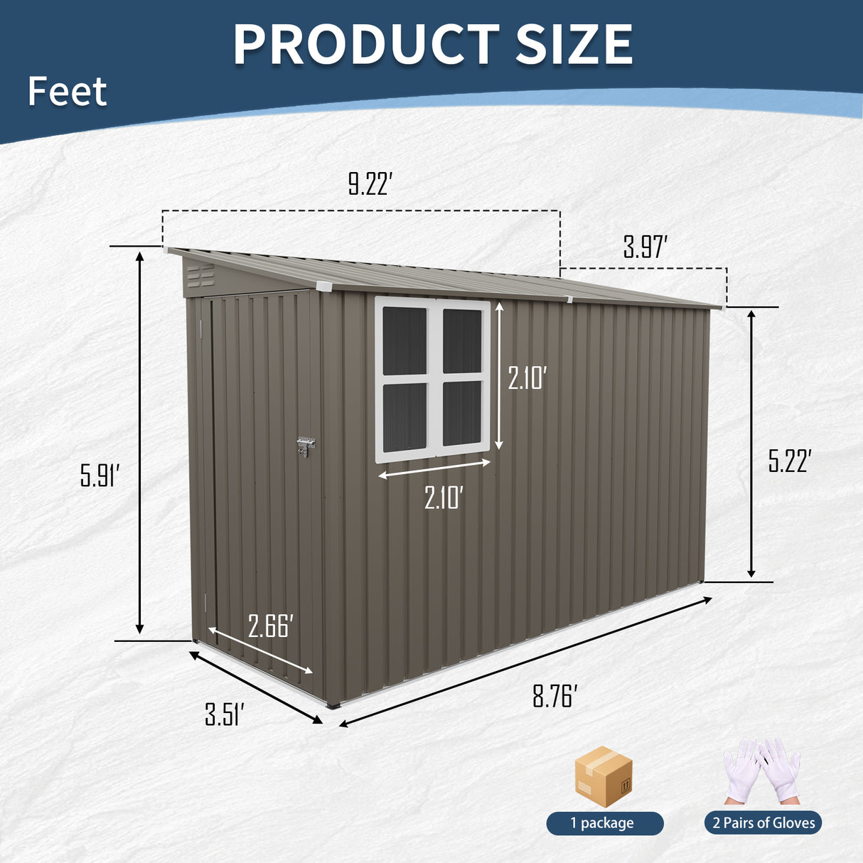 4x9FT Olive Shed