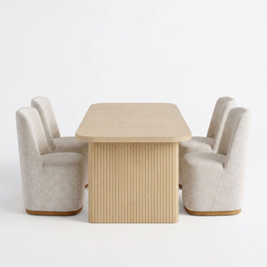 68.75" Wood Dining Table Set with 4