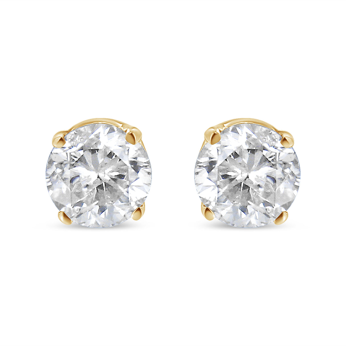 14K Yellow Gold 1/2 Cttw Round-Cut Diamond Solitaire Stud Earrings (O-P Color, SI2-I1 Clarity)