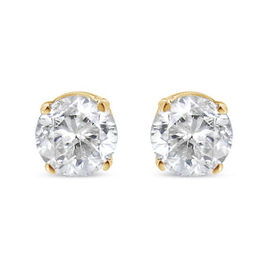 14K Yellow Gold 1/2 Cttw Round-Cut Diamond Solitaire Stud Earrings (O-P Color, SI2-I1 Clarity)