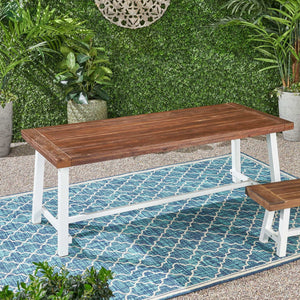 Equilibrium - Outdoor Dining Table With Wooden Frame And Slat Top - Best Buy Furniture