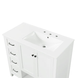 36" Bathroom Vanity with Sink Top and Storage Cabinet