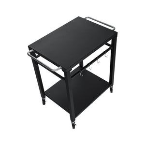 2-Tier Outdoor Grill Cart with Stainless Steel Top