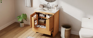 30" Softened Modern Bathroom Vanity with Ceramic Sink