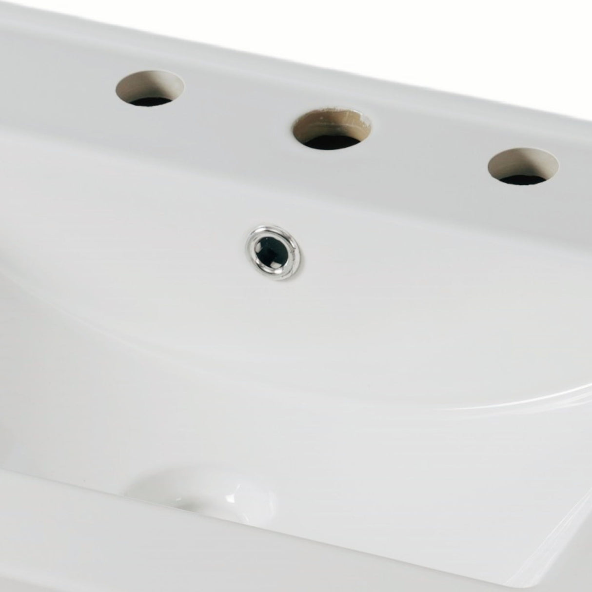 Bathroom Vanity With Ceramic Sink, Adjustable & Open Shelf