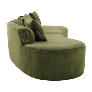 Modern Curved Sofa With Pillows