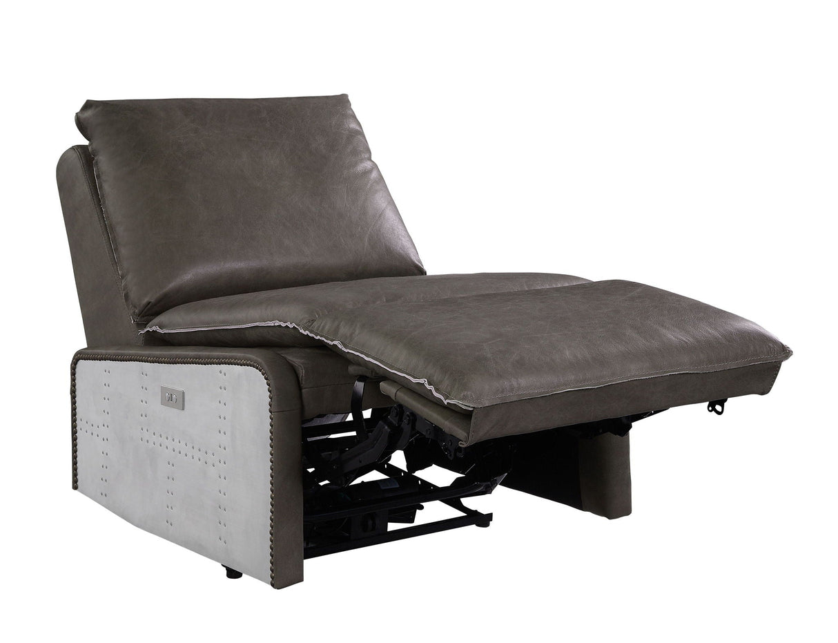 Metier - Power Motion Recliner - Gray / Aluminum - Best Buy Furniture