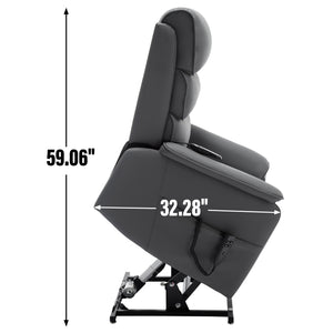 Grey Cat-Proof Leather Dual Motor Infinite Position Power Lift Recliner Chair