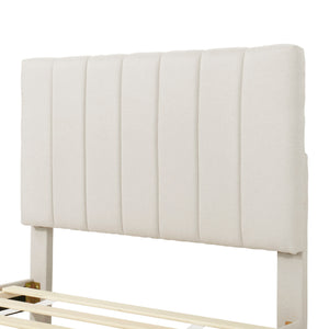 Upholstered Design Platform Bed With Trundle