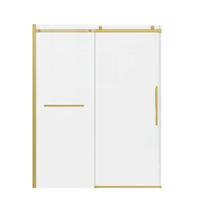 Frameless Sliding Shower Door, 56-60 Inch, 8mm Tempered Glass, Brushed Gold