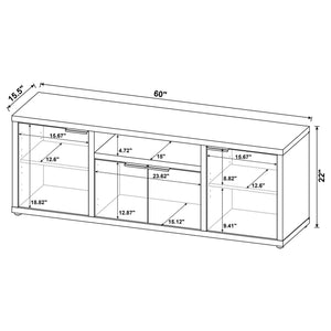 Noriega - 3 Piece TV Entertainment Center, Open & Concealed Storage - Wood