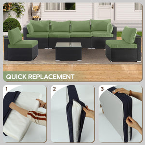 14-Pack Cushion Slipcovers Set for Wicker Rattan Sectional Sofa
