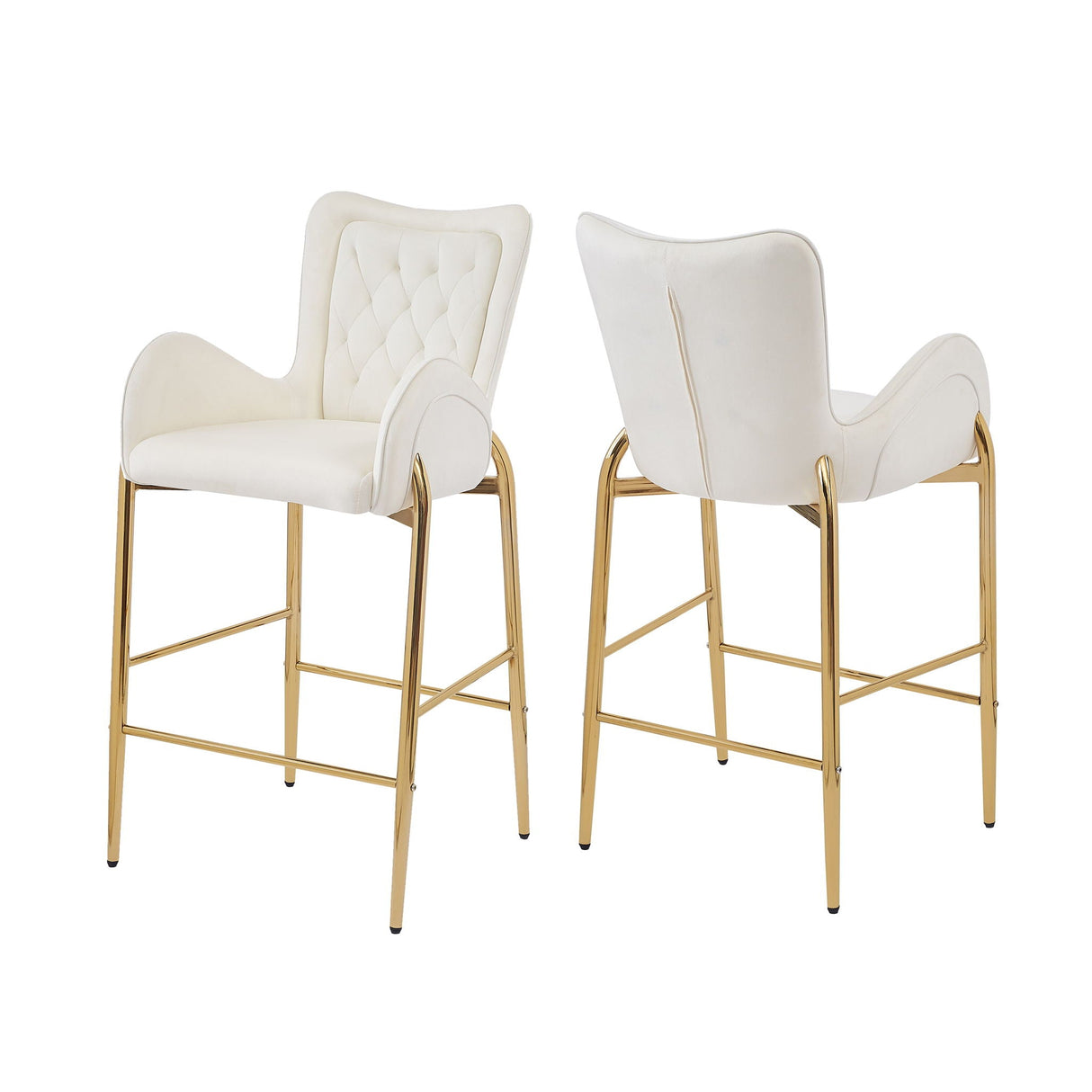 Velvet Fabric Counter Height Bar Stools (Set of 2) - Best Buy Furniture