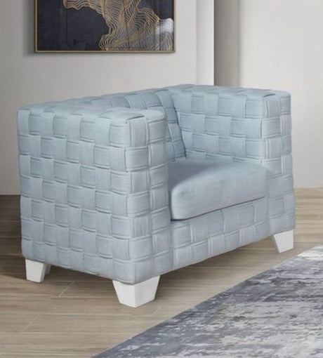 Saree - Chenille Chair - Light Blue - Best Buy Furniture