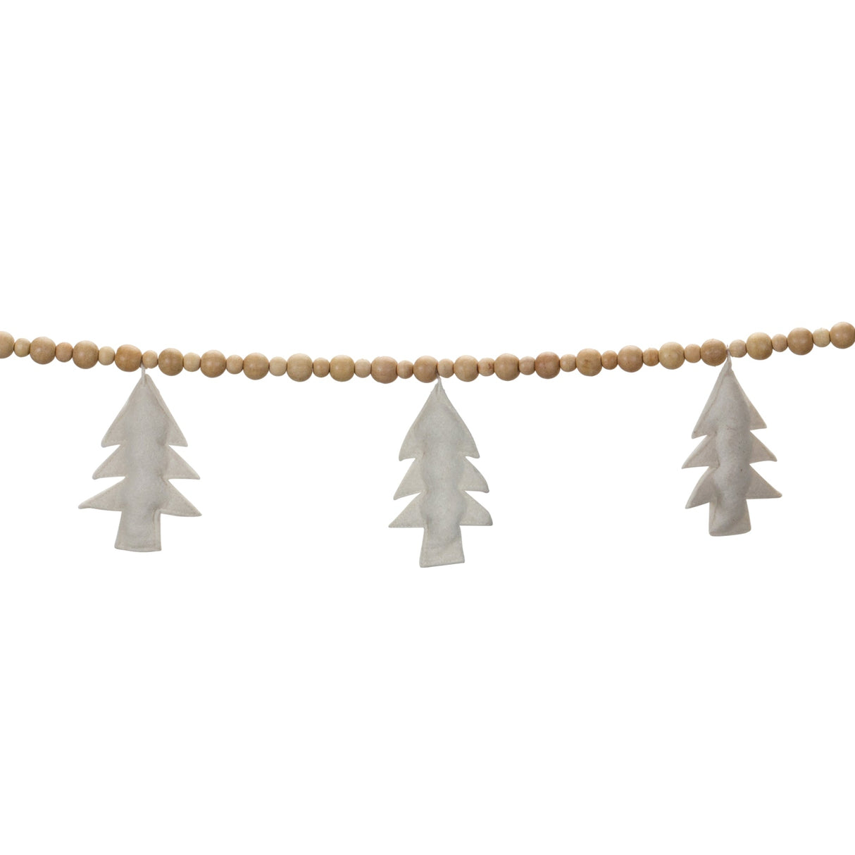 Wood-Beaded-Wool-Tree-Garland-(Set-of-2)-Christmas-Decor