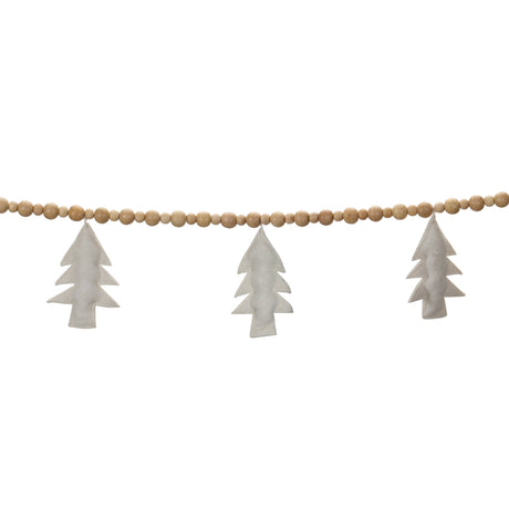 Wood-Beaded-Wool-Tree-Garland-(Set-of-2)-Christmas-Decor
