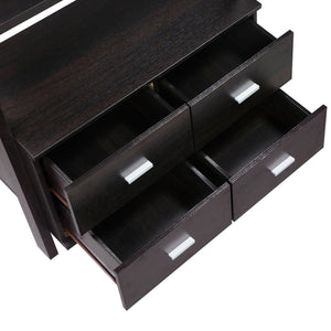 Shasta - 5 Shelf Ladder Bookshelf With Drawers - Cappuccino