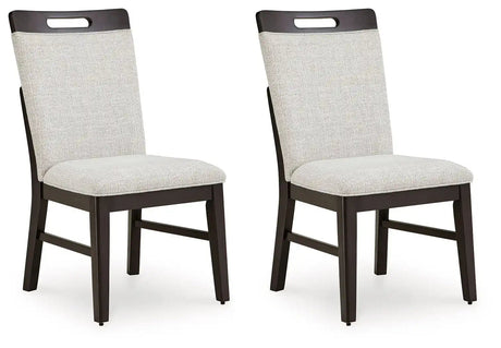 Neymorton - Dining Upholstered Side Chair (Set of 2) - Light Gray / Brown - Best Buy Furniture