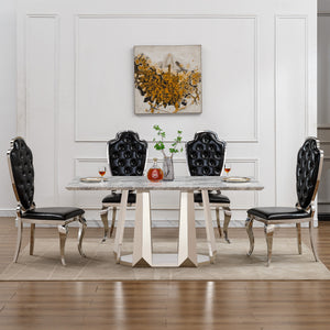 Marble Dining Table for 6 People