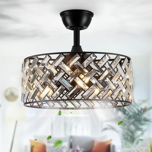 18'' Crystal Cage Ceiling Fan with Remote Control