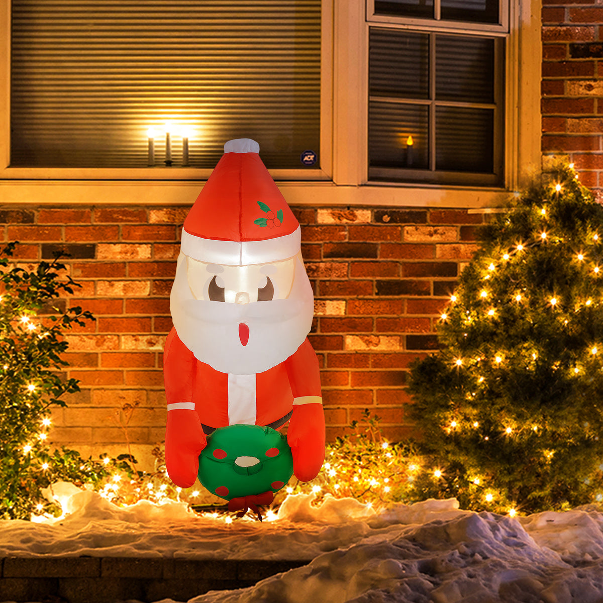 Outsunny 3.4' Christmas Inflatable Hanging Santa Claus