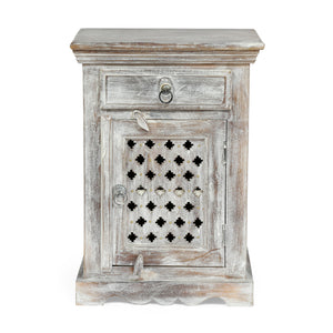 Wooden Nightstand With 1 Drawer 1 Door