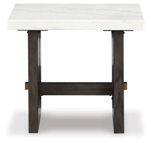 Burkhaus - Rectangular End Table - White / Dark Brown - Best Buy Furniture