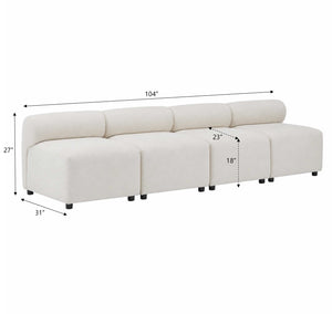 Evelyn 4-Piece Modular Chenille Sectional Sofa for Living Rooms